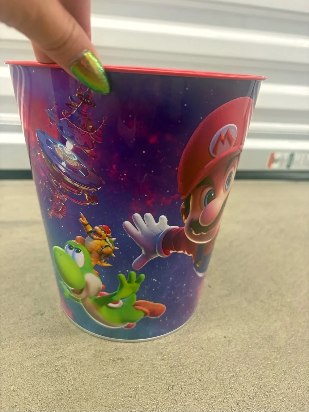 Super Mario Galaxy Movie Theater Popcorn Bucket Tin